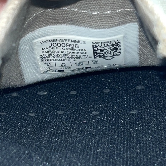 Merrell Womens Slip On Sneakers Shoes Linen Canvas Tan sz 8 summer cloth - Picture 9 of 10